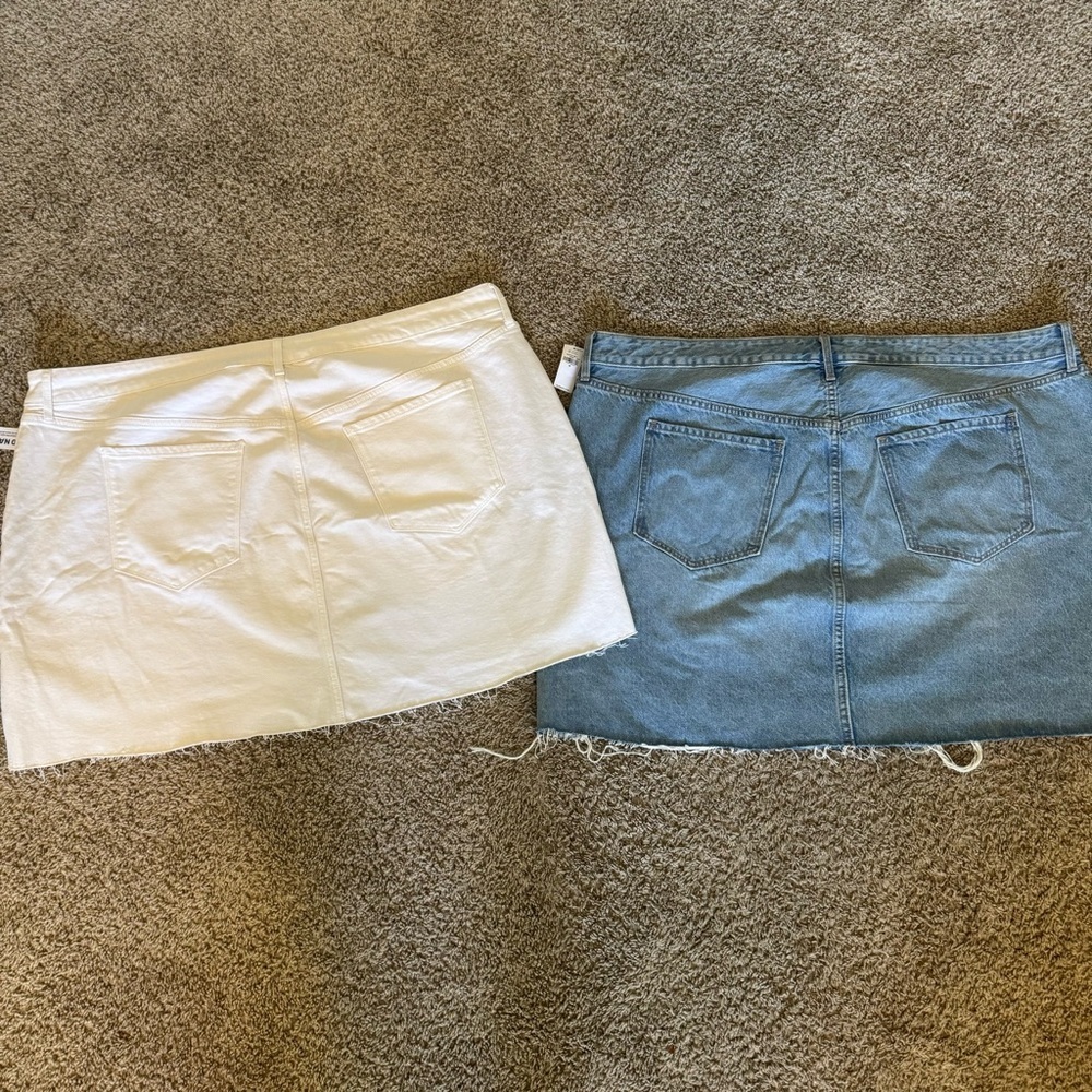 NWT Set Lot Of 2 Old Navy Denim Skirt Sz 26 High Rise Mini Secret Smooth Pockets - Picture 8 of 16